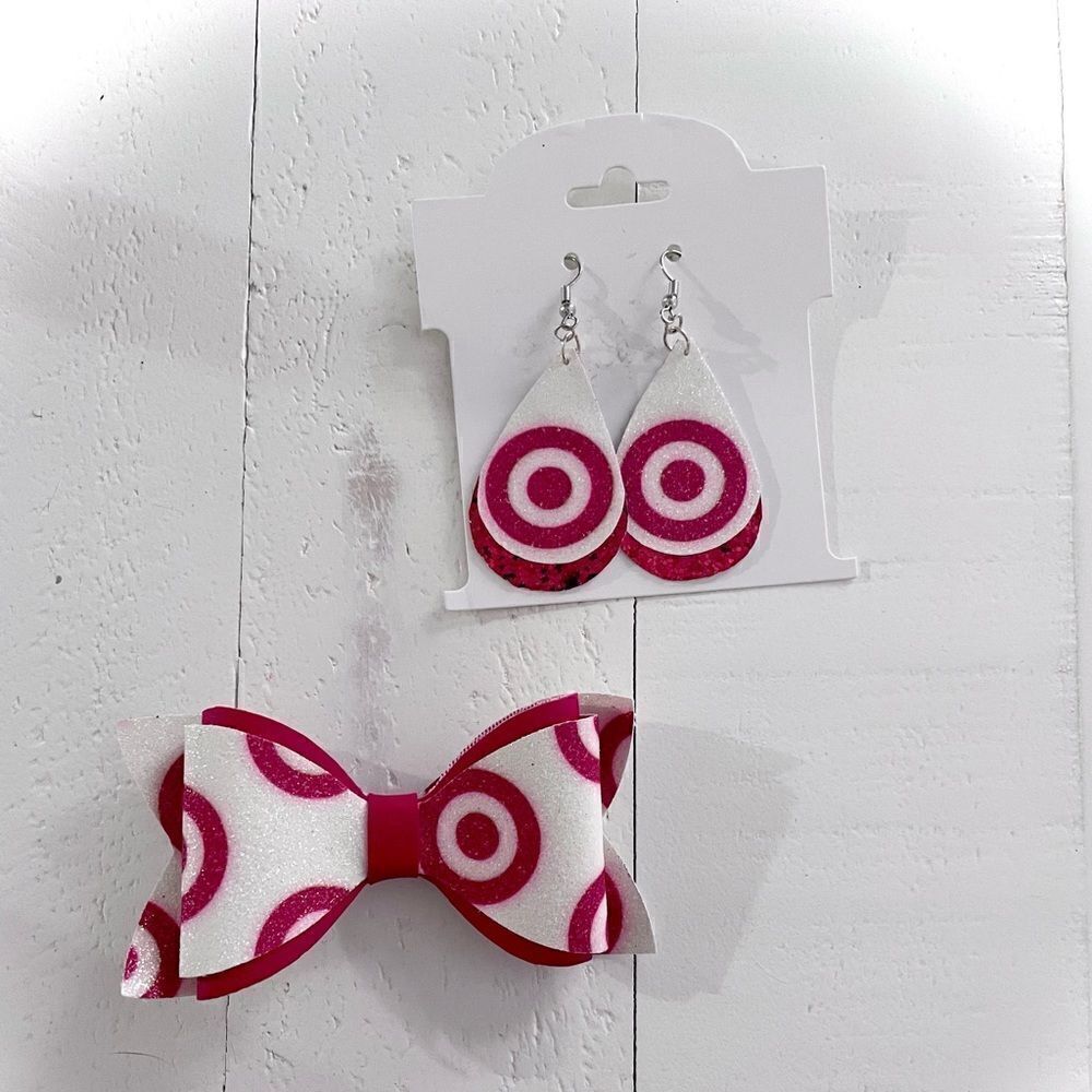 🚨4/$25 NEW Mommy & Me Custom Target Bow and Earrings